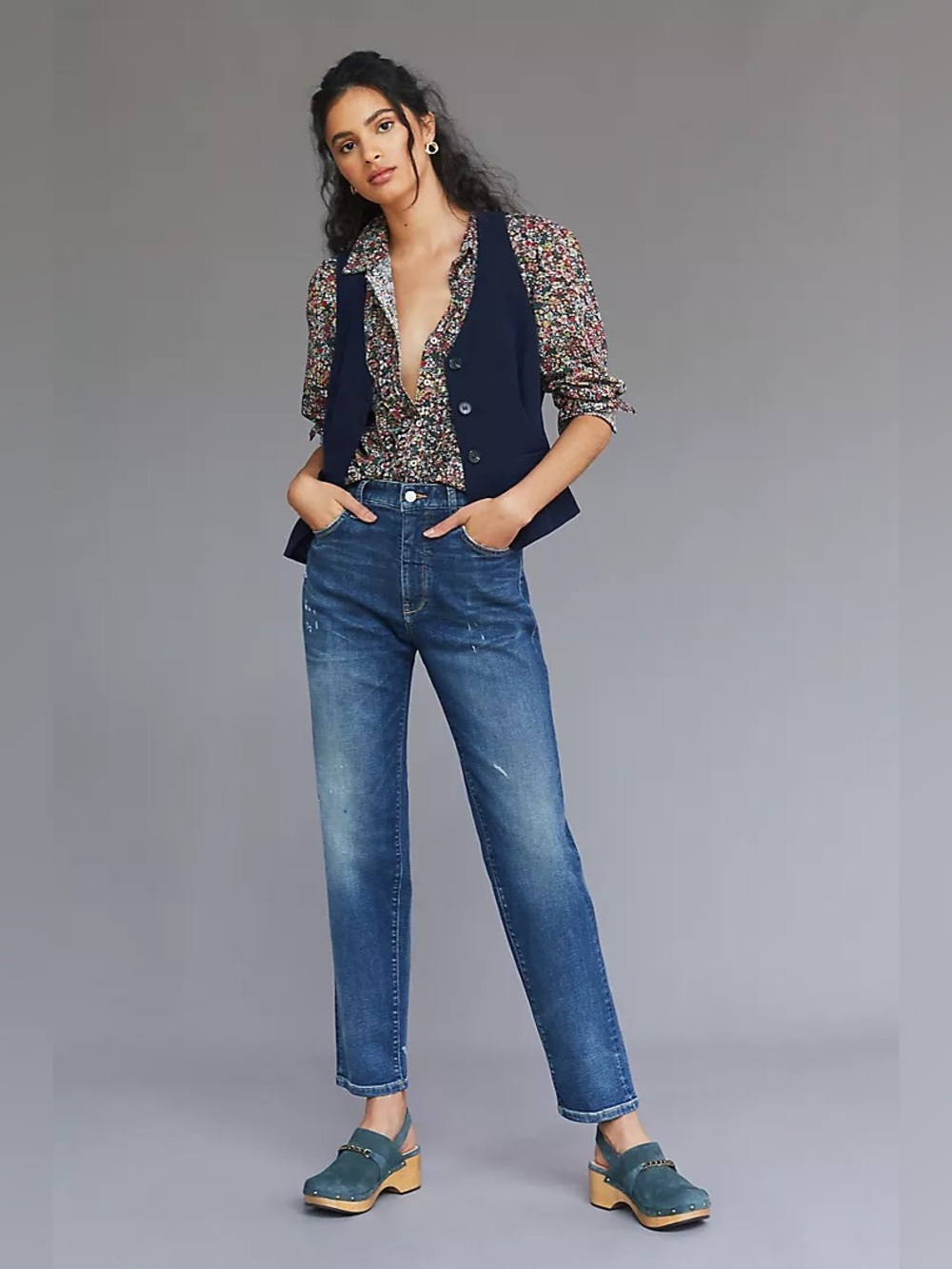Anthropologie Pilcro Straight-Leg High-Rise Jeans 32-30 stretch denim